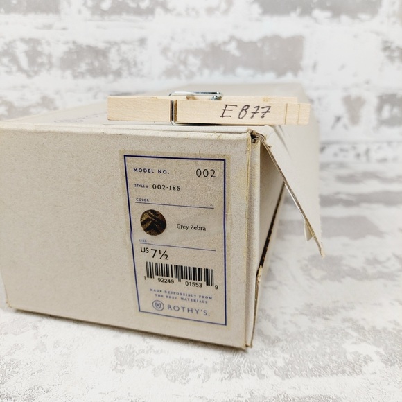 NEW Rothy's The Flat Grey Zebra Knit Round Toe Slip On Loafers E877 - Picture 10 of 10